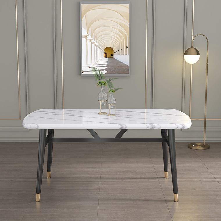 Modern Sintered Stone Dining Table Furniture with Rectangle Shape Dinette Set with 4 Legs Table Clearhalo 'Dining Room Sets' 'Dining Tables & Seating' 'dining_room_set' 'furn' 'furn_dining_room_set' 'Furniture' 'furniture_dining_room_set' 'Kitchen & Dining Furniture' 'kitchen&dining_furn' 'kitchen' 1200x1200_3a54d333-82d7-4078-825e-c785dbef749d