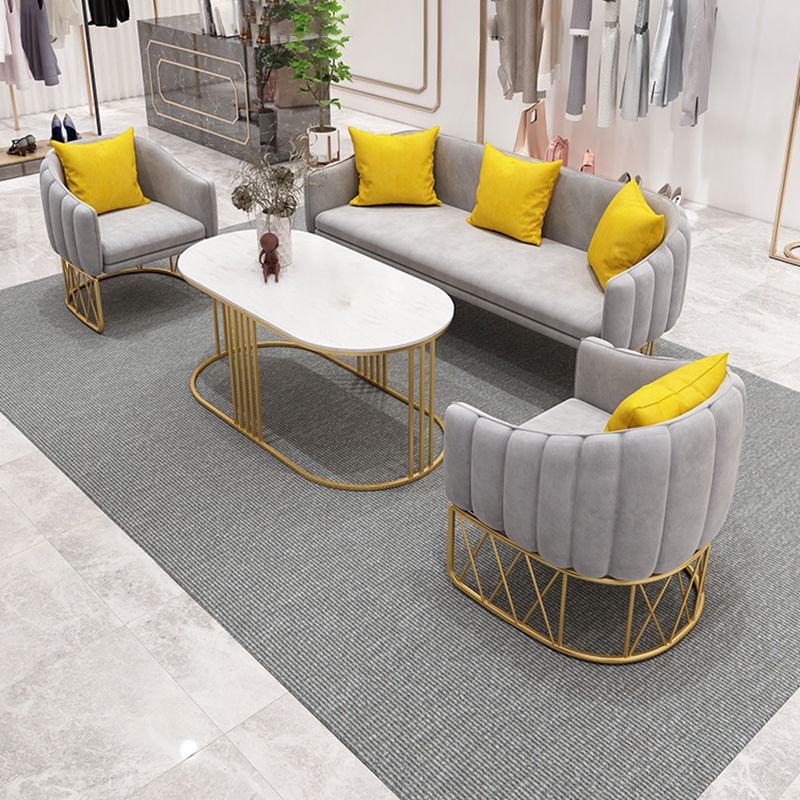 Sofá de brazo inclinado de sofá estándar de terciopelo para sala de estar, apartamento