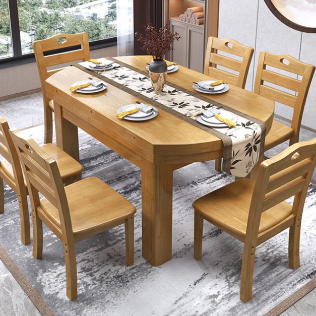 Modern Standard Dining Table Extendable Solid Wood Dining Table with 4 Legs Clearhalo ' dining_table' 'Dining Tables & Seating' 'Dining Tables' 'furn' 'furn_dining_table' 'Furniture' 'furniture_dining_table' 'Kitchen & Dining Furniture' 'kitchen&dining_furn' 'kitchen' 'kitchen_dining_table' 1200x1200_3a57240f-e4bd-495e-96e5-cf39f1acc13f