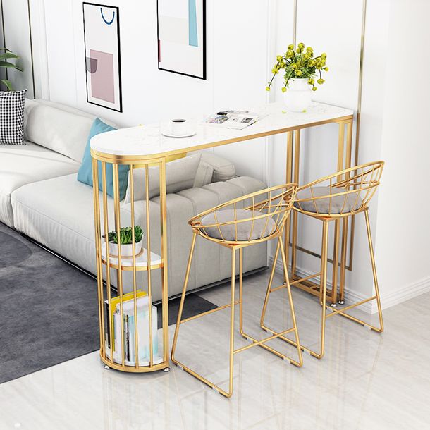 Contemporary Style Bar Table Set 1/3 Pieces Stone Pub Table Set for Indoor