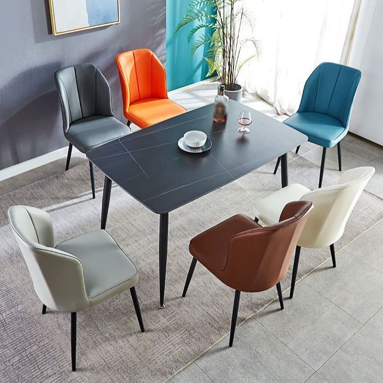 Contemporary Metal Dining Room Chair Wingback Armless Chair for Restaurant Use Clearhalo ' kitchen&dining_furn' 'Dining Chairs' 'Dining Tables & Seating' 'dining_chair' 'furn' 'furn_dining_chair' 'Furniture' 'furniture_dining_chair' 'Kitchen & Dining Furniture' 'kitchen' 1200x1200_3a59d463-c7f0-4fdd-a4ee-7bc40af2ad12