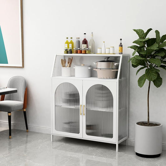 Sideboard di ferro della porta di vetro moderno server moderno con spazio per la cucina della sala da pranzo