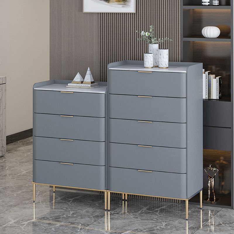 Cassettiera portaoggetti verticale in legno massello per camera da letto Glam con cassetti