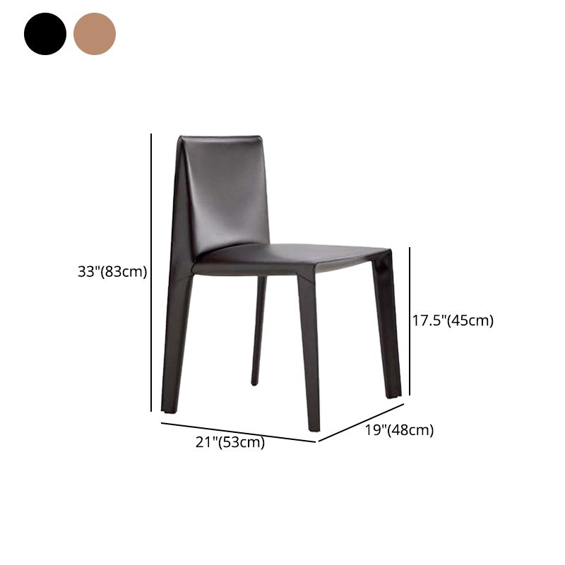 Home Modern Style Side Chair Solid Back Metal Upholstered Dining Room Chair Clearhalo ' kitchen&dining_furn' 'Dining Chairs' 'Dining Tables & Seating' 'dining_chair' 'furn' 'furn_dining_chair' 'Furniture' 'furniture_dining_chair' 'Kitchen & Dining Furniture' 'kitchen' 1200x1200_3a5c158a-a91d-4530-8e36-c1627c927db0