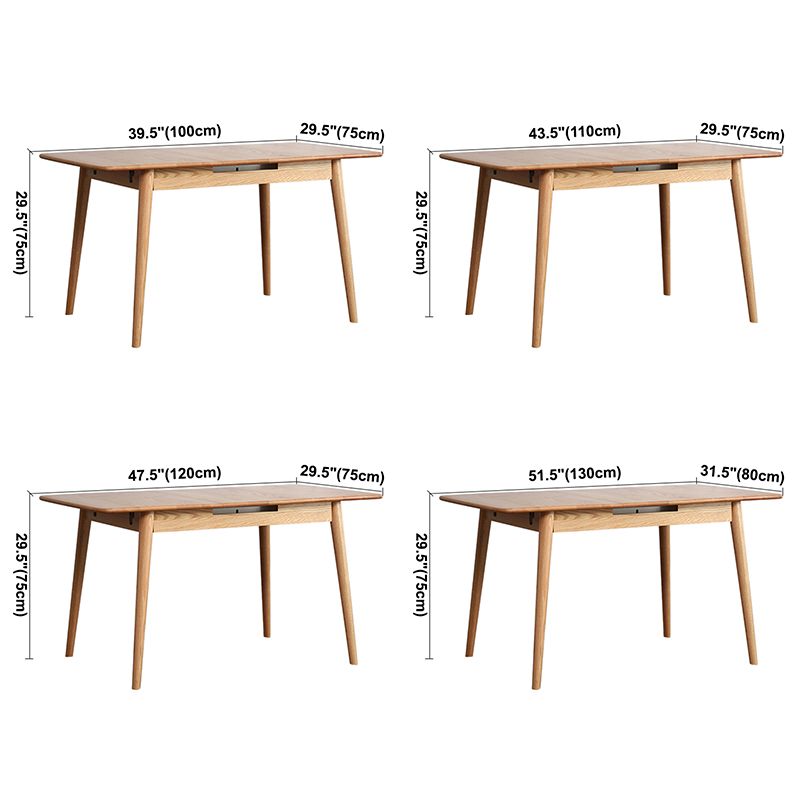 Contemporary Rectangle Dining Table Oak Solid Wood Table with 4 Legs for Dining Room Clearhalo ' dining_table' 'Dining Tables & Seating' 'Dining Tables' 'furn' 'furn_dining_table' 'Furniture' 'furniture_dining_table' 'Kitchen & Dining Furniture' 'kitchen&dining_furn' 'kitchen' 'kitchen_dining_table' 1200x1200_3a5d2d8f-bd2d-48e0-b8b3-e5e18beda280