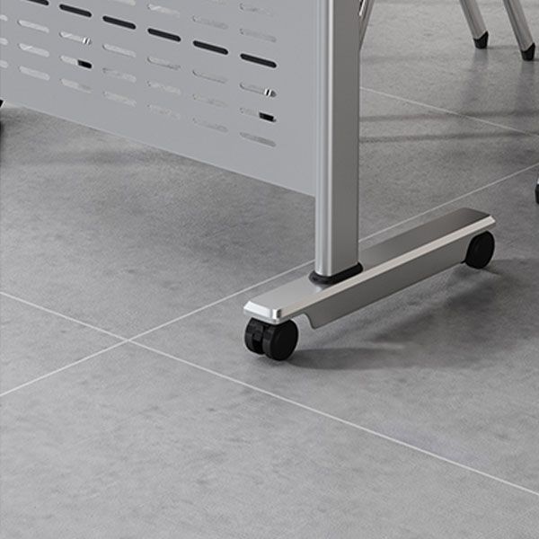 Scrivania rettangolare per uffici in legno prodotto contemporaneo con telaio metallico