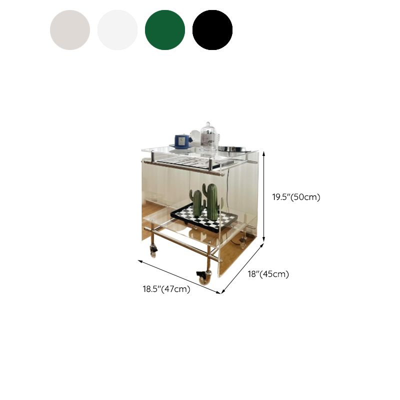 Moderne Acryl -obere rechteckige Doppelstufe Akzent -Seiten Tabelle
