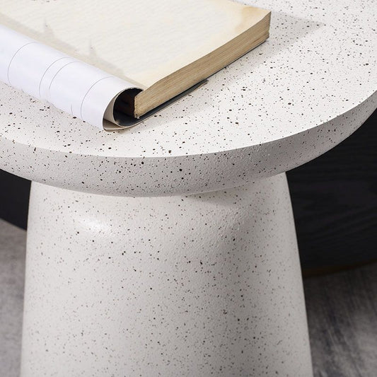 Round White Metal Coffee Table Pedestal 1 Single Cocktail Table Clearhalo 'Coffee & Accent Tables' 'Coffee Tables' 'coffee_tables' 'furn' 'furn_coffee_tables' 'Furniture' 'Living Room Furniture' 1200x1200_3a600255-4d6f-4155-a00c-f3b7853196a0