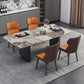 Modern 1/2/5/7 Pieces Dining Set Sintered Stone Dining Table with Leather Chairs Clearhalo 'Dining Room Sets' 'Dining Tables & Seating' 'dining_room_set' 'furn' 'furn_dining_room_set' 'Furniture' 'furniture_dining_room_set' 'Kitchen & Dining Furniture' 1200x1200_3a6054a1-ad0f-4e1d-9619-5fdaa13cd53f