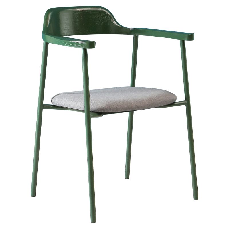 Modern Style Metal Arm Chair Open Back Dining Side Chair with Wood back Clearhalo 'Dining Chairs' 'Dining Tables & Seating' 'dining_chair' 'furn' 'furn_dining_chair' 'Furniture' 'furniture_dining_chair' 'Kitchen & Dining Furniture' 1200x1200_3a6142bc-a2a2-4bcf-9b50-cb70d6d04fc0