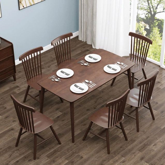 Contemporary Solid Wood Rectangle Shape Dining Table Kitchen Dining Table with 4 Legs Clearhalo ' dining_table' 'Dining Tables & Seating' 'Dining Tables' 'Furniture' 'furniture_dining_table' 'Kitchen & Dining Furniture' 'kitchen&dining_furn' 'kitchen' 'kitchen_dining_table' 1200x1200_3a61ece6-ce53-4cff-b0d0-26898867e022