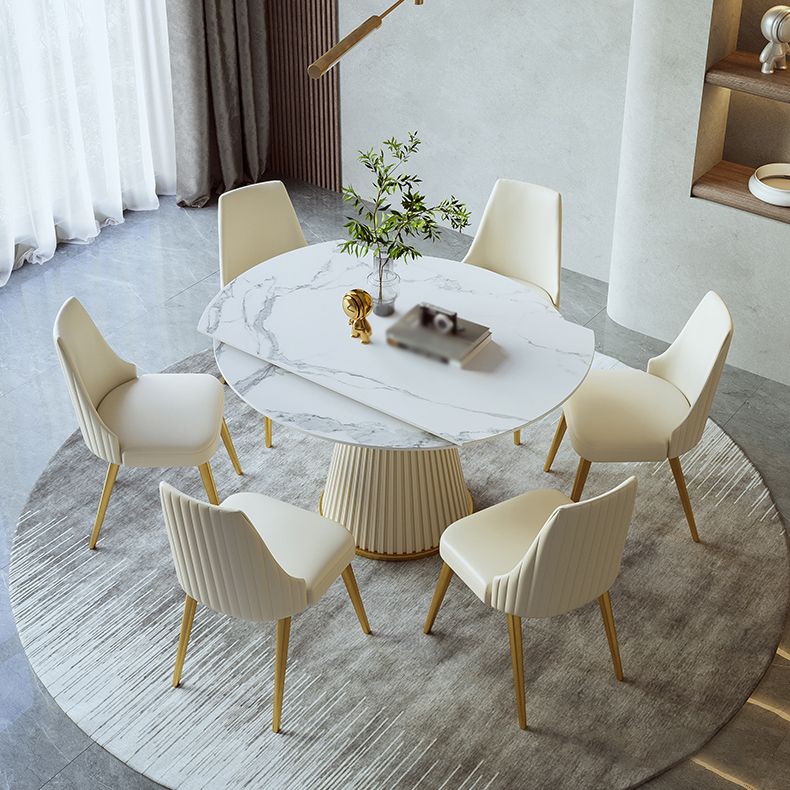 Glam 1/4/5/7 Pieces Dining Set Sintered Stone Dining Table Set Clearhalo 'Dining Room Sets' 'Dining Tables & Seating' 'dining_room_set' 'furn' 'furn_dining_room_set' 'Furniture' 'furniture_dining_room_set' 'Kitchen & Dining Furniture' 1200x1200_3a62e36d-ed59-466f-894a-f1e57daea61d