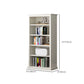 Modern Style Closed Back Bookshelf Standard Wooden Bookcase in White