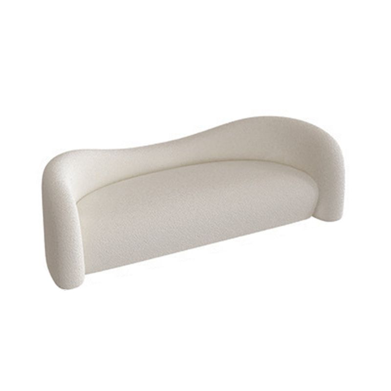 Curved Wool Sofa White Contemporary Sloped Armed Sofa - 33.46" D Clearhalo 'furn' 'furn_sofas' 'Furniture' 'Living Room Furniture' 'Sofa' 'sofas' 1200x1200_3a678080-8296-47b1-a635-065fdbc1d8f2
