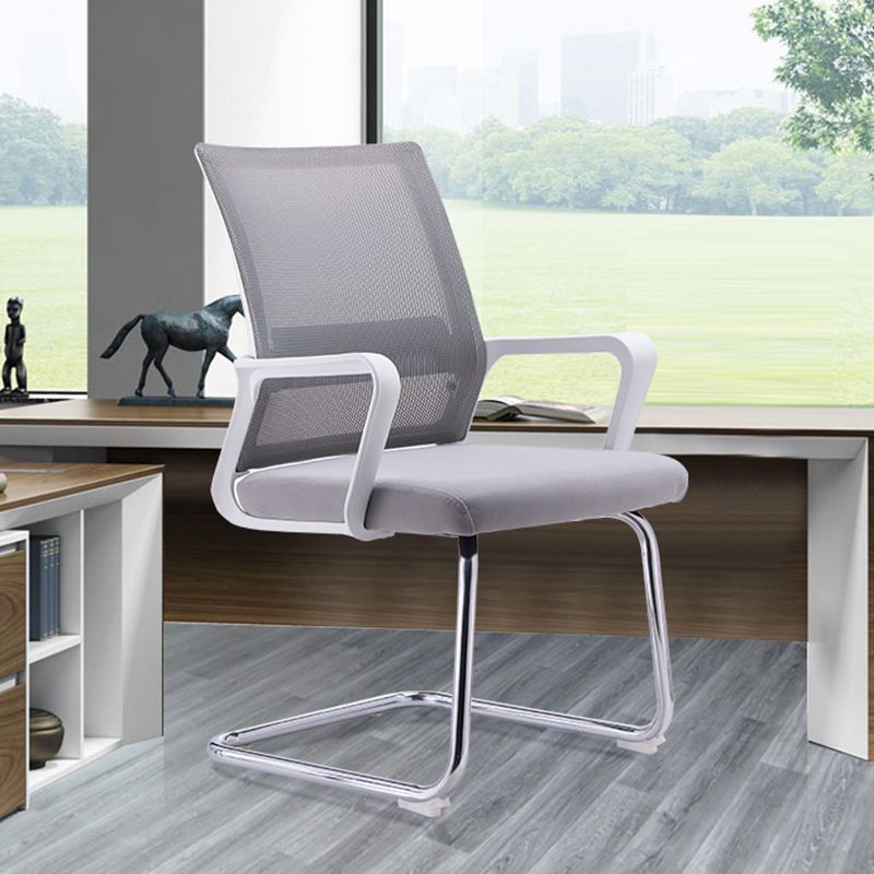 Modern Style Gray Chair Mid Back Fixed Arm Office Chair for Home Clearhalo 'furn' 'furn_office_chair' 'Furniture' 'furniture_office_chair' 'Office Chairs' 'Office Furniture' 'office_chair' 1200x1200_3a68b099-1427-4dd3-9225-1ce8d9c775a5