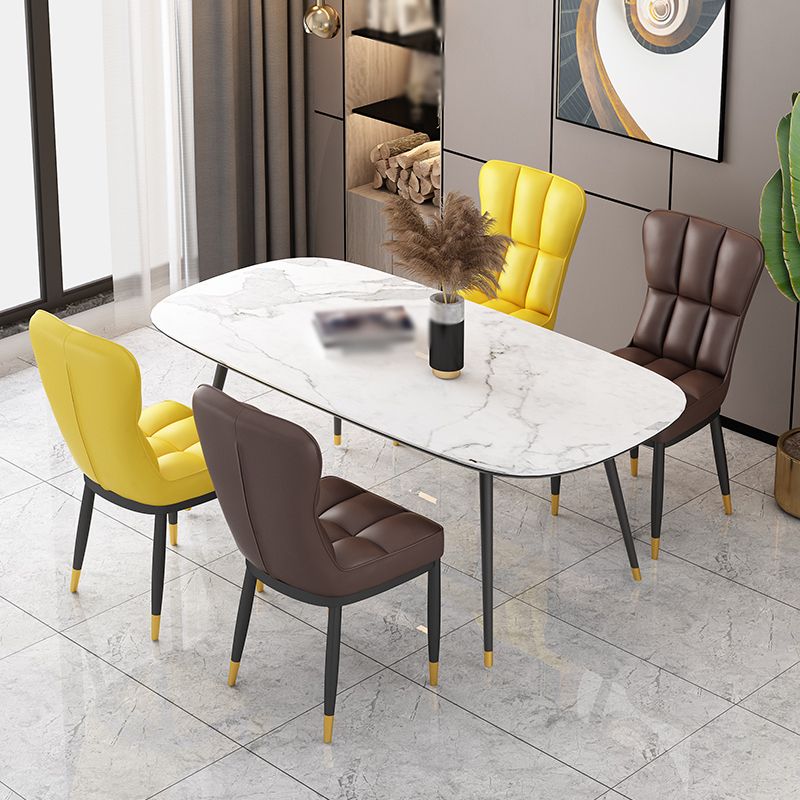 Metal Modern Dining Side Chair with Color Cushion Parsons Chairs for Home Clearhalo ' kitchen&dining_furn' 'Dining Chairs' 'Dining Tables & Seating' 'dining_chair' 'furn' 'furn_dining_chair' 'Furniture' 'furniture_dining_chair' 'Kitchen & Dining Furniture' 'kitchen' 1200x1200_3a6a4849-1fa7-4d4e-907a-ec925e04395c