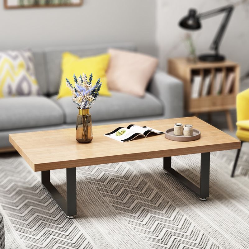 Mesa de cóctel de café rectangular nórdico mesa de café de trineo de madera