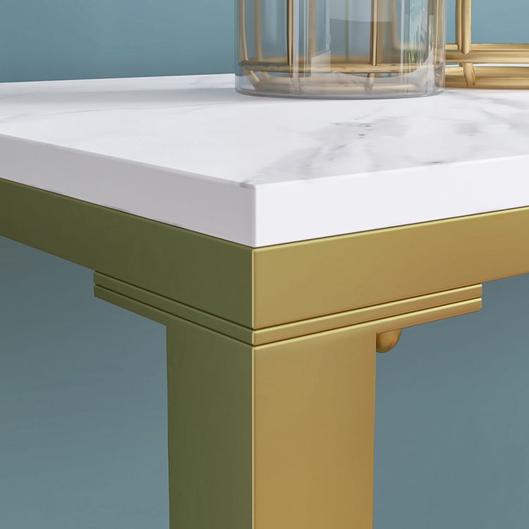 1/2/4 pièces Glam Bar Table Set Rectangle Bistro Ensemble avec haut de pierre blanc