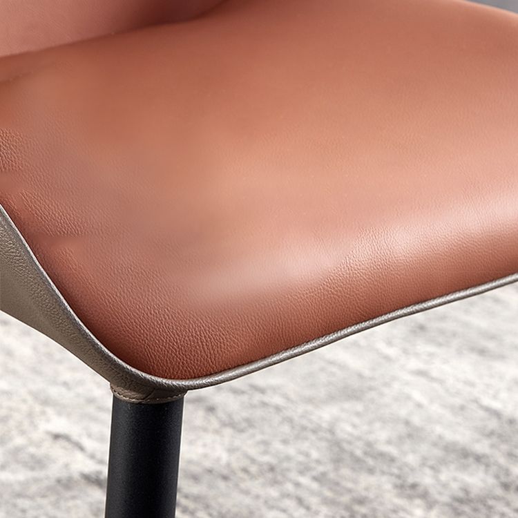 Modern Metal Dining Accent Chair Upholstered Parsons Chair with Black Legs Clearhalo ' kitchen&dining_furn' 'Dining Chairs' 'Dining Tables & Seating' 'dining_chair' 'furn' 'furn_dining_chair' 'Furniture' 'furniture_dining_chair' 'Kitchen & Dining Furniture' 'kitchen' 1200x1200_3a6d8762-3f17-4502-bc0f-b6c4eb52c6d1