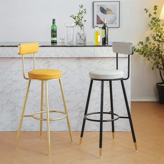 Sgabello da bar senza braccio imbottito in stile glam per interno