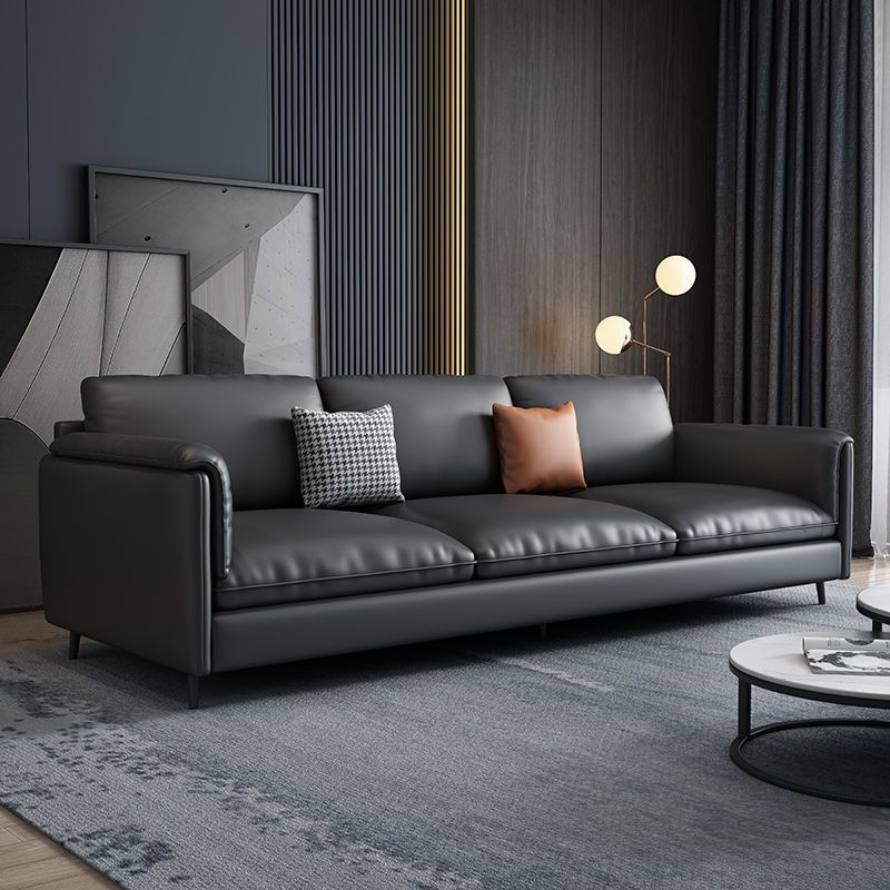 Upholstered Rectangular Sofa with Pillow Back Sponge/latex Padding Clearhalo 'Furniture' 'furniture_sofas' 'kitchen' 'kitchen_sofas' 'Living Room Furniture' 'Sofa' 'sofas' 1200x1200_3a6f0b1f-76a4-40fd-ad2a-154ca3ff08a7