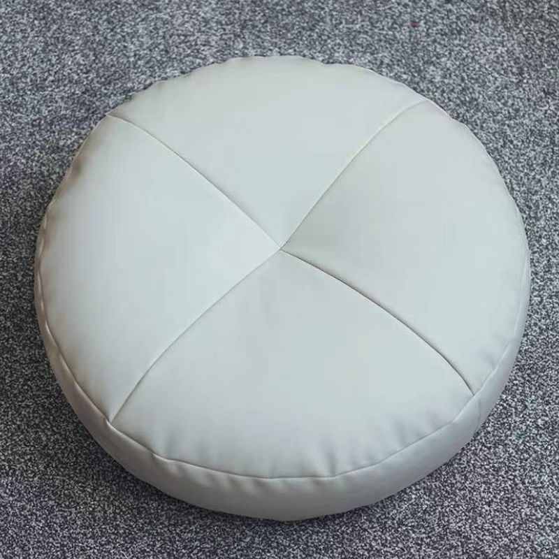 Modern Pouf Ottoman Leather Upholstered Solid Color Round Ottoman Clearhalo 'furn' 'furn_ottomans_poufs' 'Furniture' 'Living Room Furniture' 'Ottomans & Poufs' 'ottomans_poufs' 1200x1200_3a727be6-7304-4f20-bbea-22e494021b62