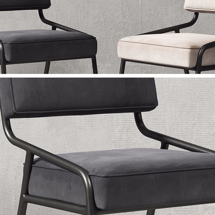 Industrial Home Side Chair Open Back Metal Upholstered Dining Room Chair Clearhalo ' kitchen&dining_furn' 'Dining Chairs' 'Dining Tables & Seating' 'dining_chair' 'furn' 'furn_dining_chair' 'Furniture' 'furniture_dining_chair' 'Kitchen & Dining Furniture' 'kitchen' 1200x1200_3a7340cc-1473-44c8-ae5d-3de447303927