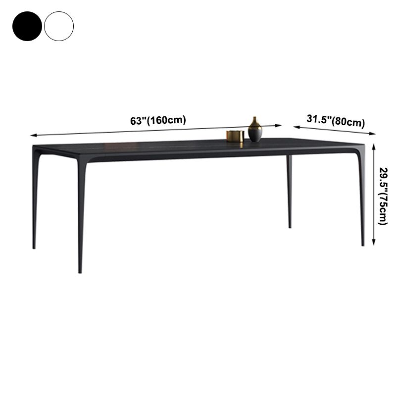 Simple Kitchen Rectangle Shape Dining Table Sintered Stone Top Dining Table with 4 Legs Base Clearhalo ' dining_table' 'Dining Tables & Seating' 'Dining Tables' 'furn' 'furn_dining_table' 'Furniture' 'furniture_dining_table' 'Kitchen & Dining Furniture' 'kitchen&dining_furn' 'kitchen' 'kitchen_dining_table' 1200x1200_3a736ba4-c25c-4b3c-8069-9634e971043e