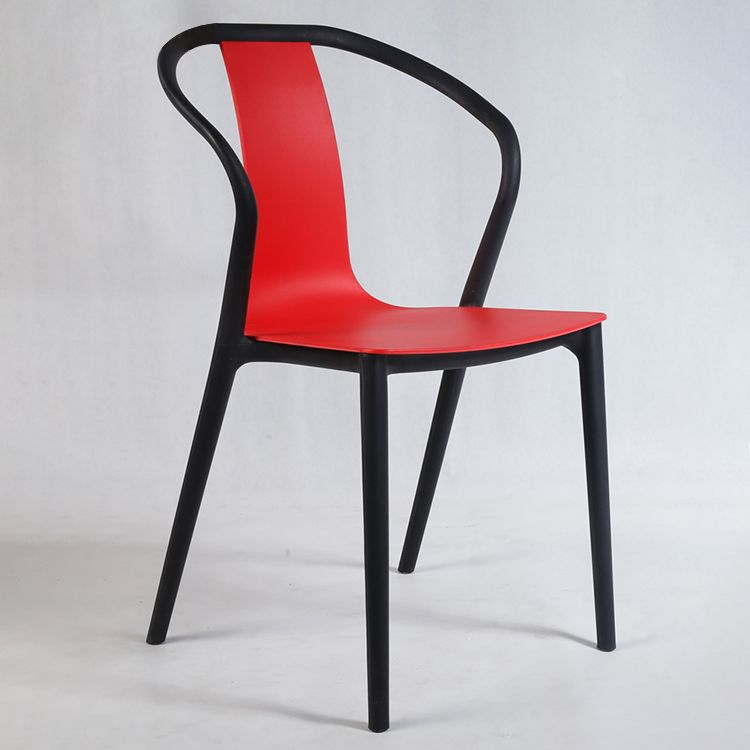 Scandinavian Plastic Dining Arm Chair Stackable Slat Back Armchair (Set of 4) Clearhalo ' kitchen&dining_furn' 'Dining Chairs' 'Dining Tables & Seating' 'dining_chair' 'furn' 'furn_dining_chair' 'Furniture' 'furniture_dining_chair' 'Kitchen & Dining Furniture' 'kitchen' 1200x1200_3a736dc8-d3c3-44ca-bf96-ff5310bba601