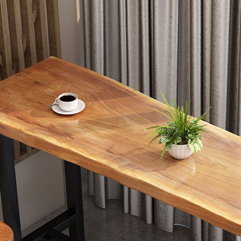 Modern Bar Height Pub Table Solid Wood Top Pub Table with Black Base Clearhalo 'Bar Furniture' 'Bar Tables' 'bar_tables' 'furn' 'furn_bar_tables' 'Furniture' 'Kitchen & Dining Furniture' 1200x1200_3a73ecde-7faa-4c00-ba06-b9e0617762e1