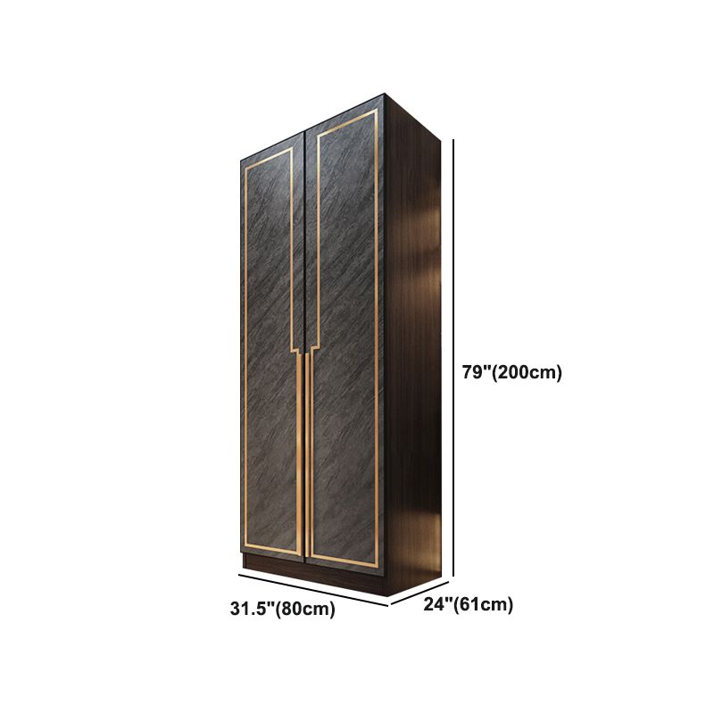 Grey Glass Door Armoire with Garment Rod Modern Storage Cabinet for Bedroom Clearhalo 'Armoires & Wardrobes' 'armoires_wardrobes' 'Bedroom Furniture' 'furn' 'furn_armoires_wardrobes' 'Furniture' 1200x1200_3a74ceb6-8ea0-4b6e-b02a-559e21069f43