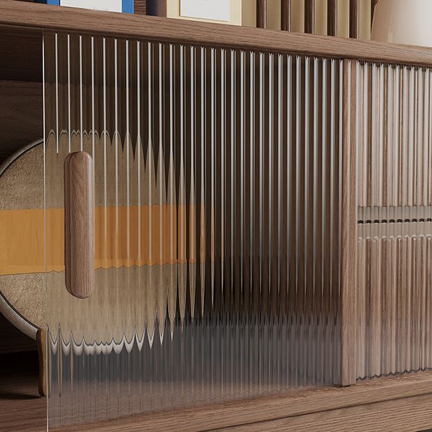 Rectangular Wood Cabinet, Mid-Century Modern Glass Paned Door Storage Cabinet Clearhalo 'Cabinets & Chests' 'cabinets_chests' 'furn' 'furn_cabinets_chests' 'Furniture' 'Living Room Furniture' 1200x1200_3a7645c7-2106-404b-84b4-cdcd7c77aea7