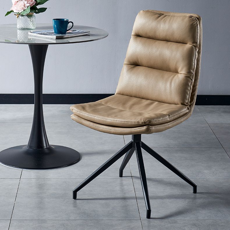 Contemporary Style Leather Dining Side Chairs Solid Back Chair for Kitchen Clearhalo ' kitchen&dining_furn' 'Dining Chairs' 'Dining Tables & Seating' 'dining_chair' 'furn' 'furn_dining_chair' 'Furniture' 'furniture_dining_chair' 'Kitchen & Dining Furniture' 'kitchen' 1200x1200_3a7852ef-9bec-4d2e-bc0d-2edaffcc2d9f