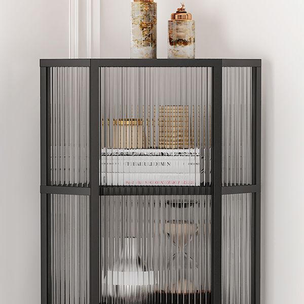 Curio Curio Curio Cabinet in metallo Porte in vetro armadio con gambe per soggiorno