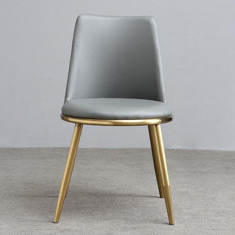 キッチン用の金属製の脚を備えたモダンなスタイルのダイニングチェアアームレスチェア