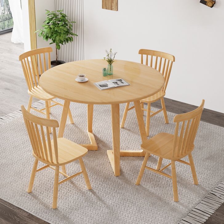 Modern Round Dining Table Rubberwood Solid Wood Dining Table with Sled Base Clearhalo 'Dining Tables & Seating' 'Dining Tables' 'dining_table' 'furn' 'furn_dining_table' 'Furniture' 'Kitchen & Dining Furniture' 1200x1200_3a7a9ad2-85db-4656-b2b4-a47a33ee7e7b