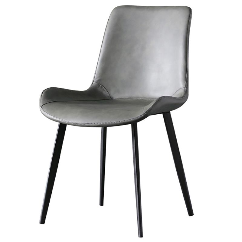 Contemporary Armless Solid Back Chair for Home Leather Dining Side Chairs Clearhalo 'Dining Chairs' 'Dining Tables & Seating' 'dining_chair' 'furn' 'furn_dining_chair' 'Furniture' 'furniture_dining_chair' 'Kitchen & Dining Furniture' 1200x1200_3a7aa782-bb3d-4727-9336-1c8108cfc78f