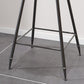 Contemporary Bar Stools Low Back Dining Stools with Black Metal Base