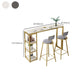 41.3-inch Faux Marble Top Table Modern Style Bistro Pub Table with Gold Base