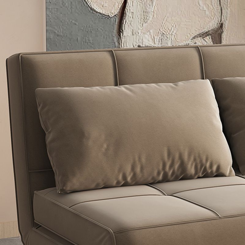 Glam Cushion Back Sleeper Sofa Solid Color Armless Sofa Bed with Pillows Clearhalo 'furn' 'furn_futons' 'Furniture' 'Futons & Daybeds' 'Futons' 'Living Room Furniture' 1200x1200_3a806c1b-edf5-421f-957b-6461a8507c8a