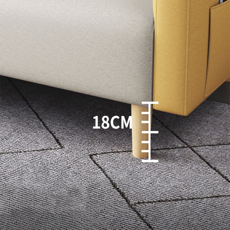 Contemporary Square Arm Sofa Couch Faux Leather/Linen Settee Couch Clearhalo 'furn' 'furn_sofas' 'Furniture' 'Living Room Furniture' 'Sofa' 'sofas' 1200x1200_3a817833-f1cf-46b5-a6d8-ad95e3d08db8