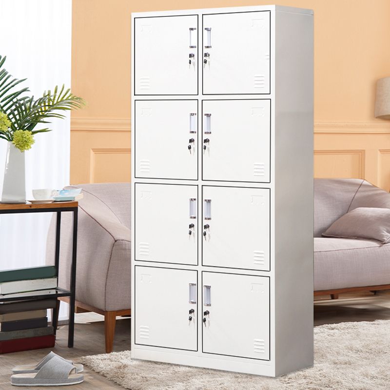 Contemporary Wardrobe Metal Freestanding Wardrobe Closet with Locks Clearhalo 'Armoires & Wardrobes' 'armoires_wardrobes' 'Bedroom Furniture' 'furn' 'furn_armoires_wardrobes' 'Furniture' 1200x1200_3a839b8b-6e0b-4e8e-8f69-230f365e3110