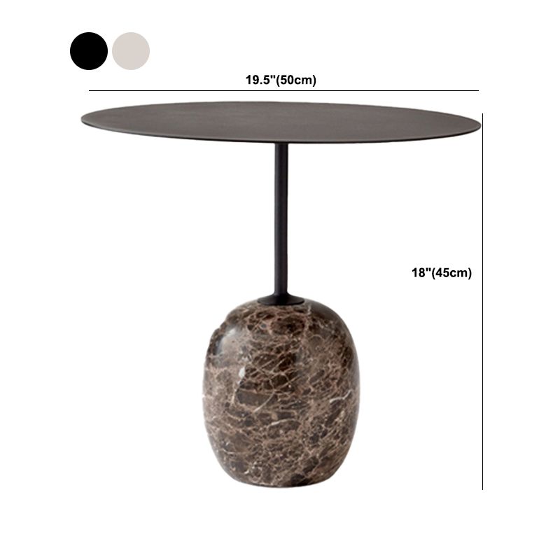 Pedestal Round Side Table Mid-Century Metal Sofa Corner Table Clearhalo 'Coffee & Accent Tables' 'End & Side Tables' 'end_side_tables' 'furn' 'furn_end_side_tables' 'Furniture' 'Living Room Furniture' 1200x1200_3a84520d-86cd-4d6f-bcad-07056fb85bcf