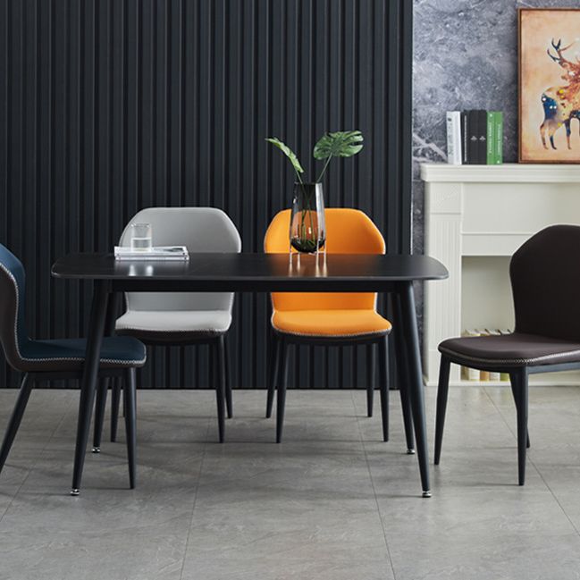 Contemporary Rectangle Dining Table Sintered Stone Dining Table with 4 Metal Legs for Dining Room Clearhalo ' dining_table' 'Dining Tables & Seating' 'Dining Tables' 'Furniture' 'furniture_dining_table' 'Kitchen & Dining Furniture' 'kitchen&dining_furn' 'kitchen' 'kitchen_dining_table' 1200x1200_3a859ec0-e531-44e2-86f9-b6c153784bc7