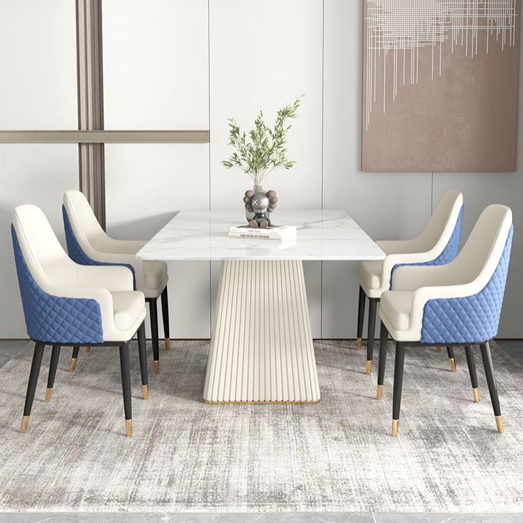 Nordic Sintered Stone Top Dining Set Rectangle 1/2/5/7 Pieces Dining Table with Chairs Clearhalo 'Dining Room Sets' 'Dining Tables & Seating' 'dining_room_set' 'furn' 'furn_dining_room_set' 'Furniture' 'furniture_dining_room_set' 'Kitchen & Dining Furniture' 1200x1200_3a864f89-aa36-4173-a6bc-295871f9a385