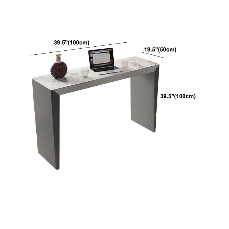 Living Room Counter Wine Table Rectangle Stone Modern Bar Height Pub Table in Grey Clearhalo 'Bar Furniture' 'Bar Tables' 'bar_tables' 'furn' 'furn_bar_tables' 'Furniture' 'furniture_bar_tables' 'Kitchen & Dining Furniture' 1200x1200_3a865010-f919-43dc-a495-fda5a4a2b771