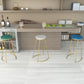 Nordic Style Bar-stool Round Seat Counter Bar Stool with Metal Legs for Home