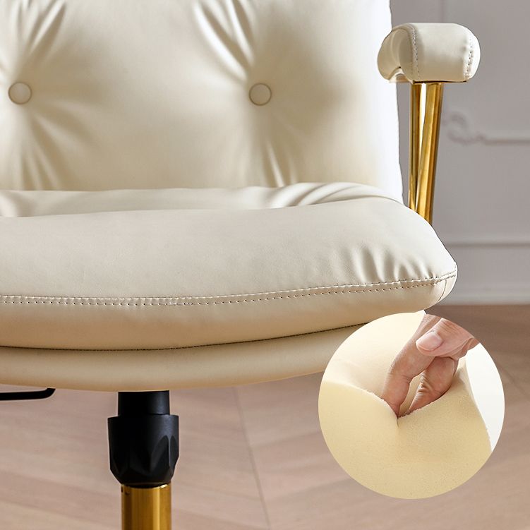 Mid-back Office Chair Leather Seat with Fixed Armrest and Tufted Office Chair Clearhalo 'Furniture' 'furniture_office_chair' 'Office Chairs' 'Office Furniture' 'office_chair' 1200x1200_3a873dc9-c01f-4ecd-b1de-d8e1c8412c8f