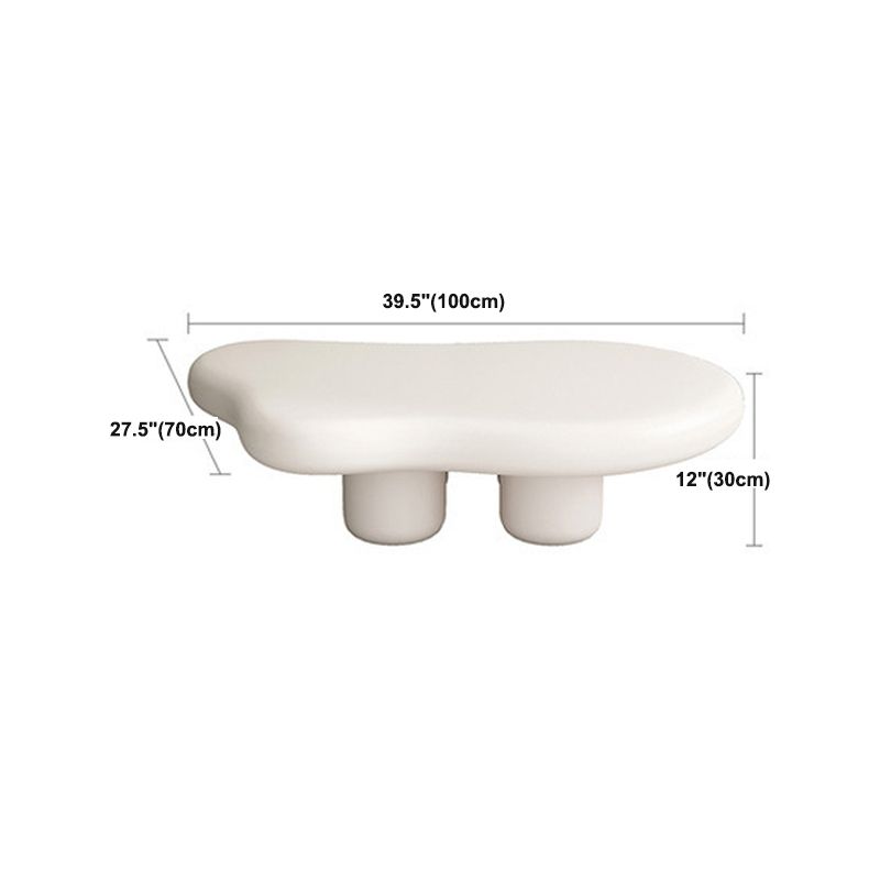 Scandinavian Coffee Table 4 Legs & Free form Wooden in White Clearhalo 'Coffee & Accent Tables' 'Coffee Tables' 'coffee_tables' 'furn' 'furn_coffee_tables' 'Furniture' 'Living Room Furniture' 1200x1200_3a874220-6aef-47e6-a21f-e65cd973465e