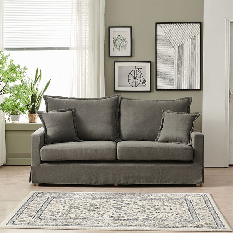 39.37 "H Hedendaagse katoenen blend vierkante arm loveseat met 2 kussens